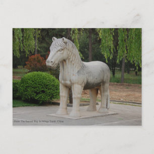 Pferd aus dem Heiligen Weg in Mings Tomb, Peking Postkarte