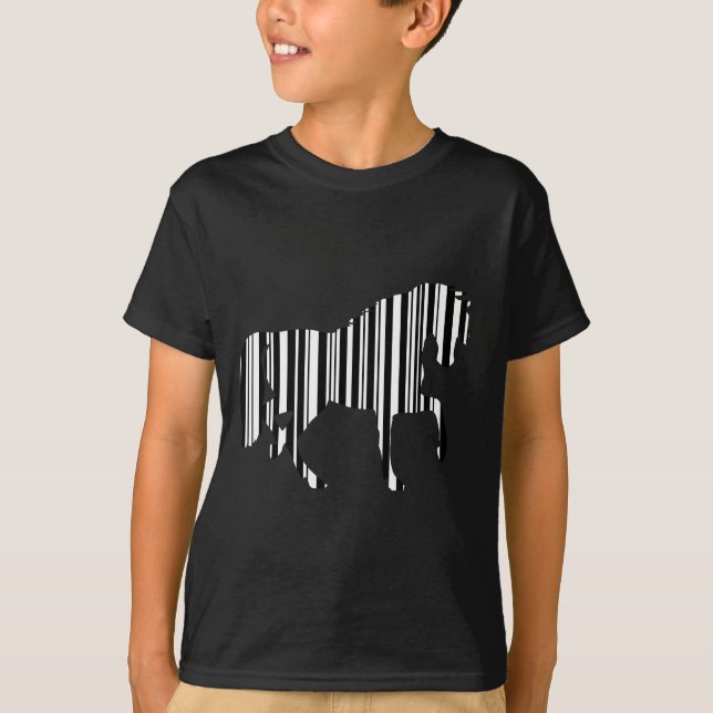 PFERD BAR CODE Zebrastreifen Barcode-Design T-Shirt (Vorderseite)