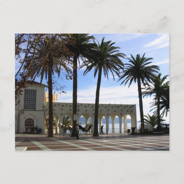 Pferd & Beförderung auf der Promenade in Nerja, Sp Postkarte (Vorderseite)