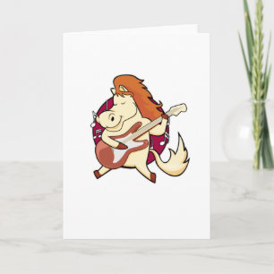 Pferd bei Musik mit Gitarre Karte