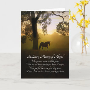 Pferd Beileid Individuelle Name mit spirituellem G Karte