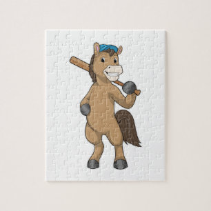 Pferd beim Baseball mit Baseballschläger Puzzle
