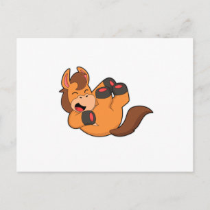 Pferd beim Lachen Postkarte