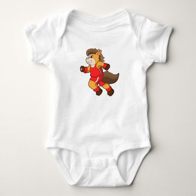 Pferd beim Laufen Baby Strampler (Vorderseite)
