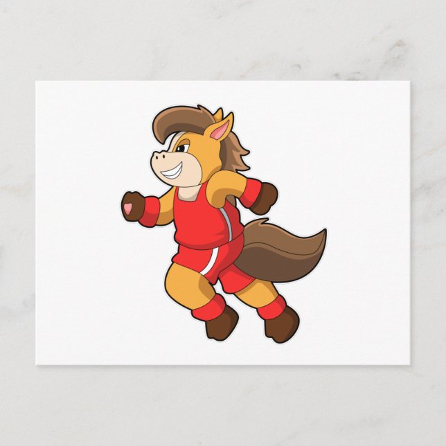 Pferd beim Laufen Postkarte (Vorderseite)