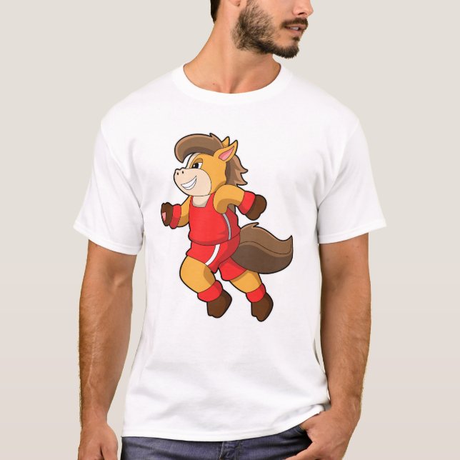 Pferd beim Laufen T-Shirt (Vorderseite)