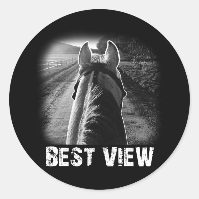 Pferd beste Aussicht von Pferdebackideen Geschenk  Runder Aufkleber (Vorderseite)