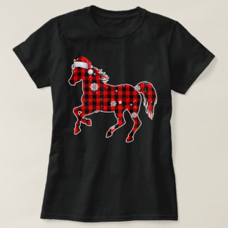 Pferd Büffel Karo Weihnachtsmann Weihnachten passe T-Shirt