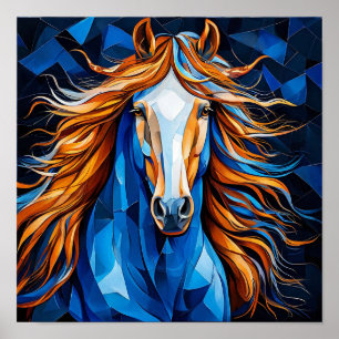 Pferd Buntglas Poster