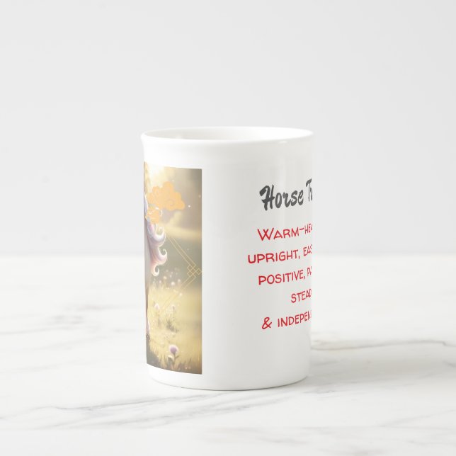 Pferd - Chinesischer Zodiac Prozellantasse (Vorderseite)