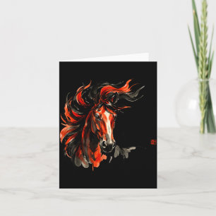 Pferd Chinesisches Neujahr 2026 Illustration Karte