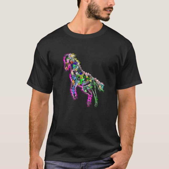 Pferd cool mit Herzen  Pferd T-Shirt (Vorderseite)