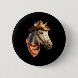 Pferd Cowboy Reitsport Reiten Lustige Grafik Button
