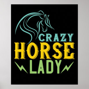 Pferd - Crazy Horse Lady Poster