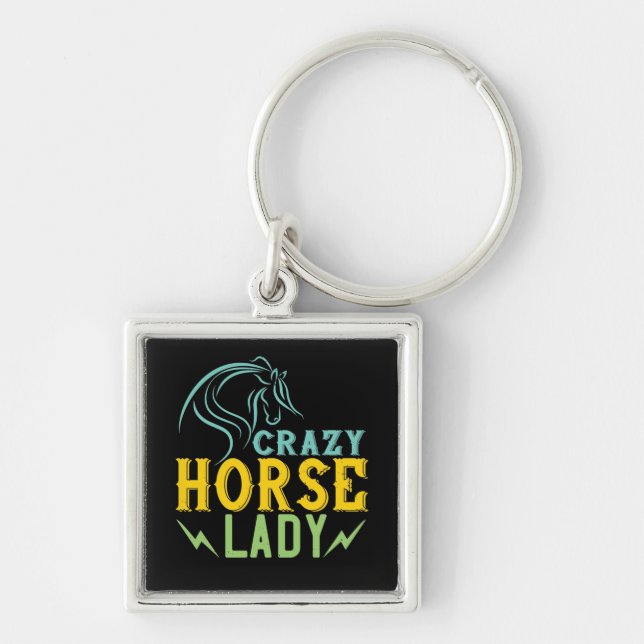 Pferd - Crazy Horse Lady Schlüsselanhänger (Vorne)