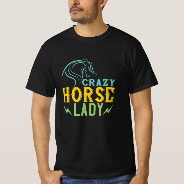 Pferd - Crazy Horse Lady T-Shirt (Vorderseite)