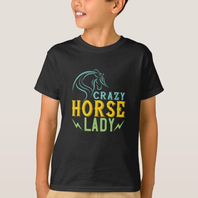 Pferd - Crazy Horse Lady T-Shirt (Vorderseite)