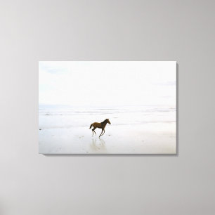 Pferd, das auf den Strand läuft Leinwanddruck