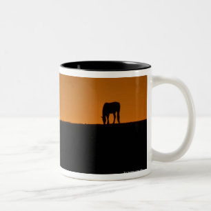 Pferd, das auf Kentucky-Bauernhof weiden lässt Zweifarbige Tasse