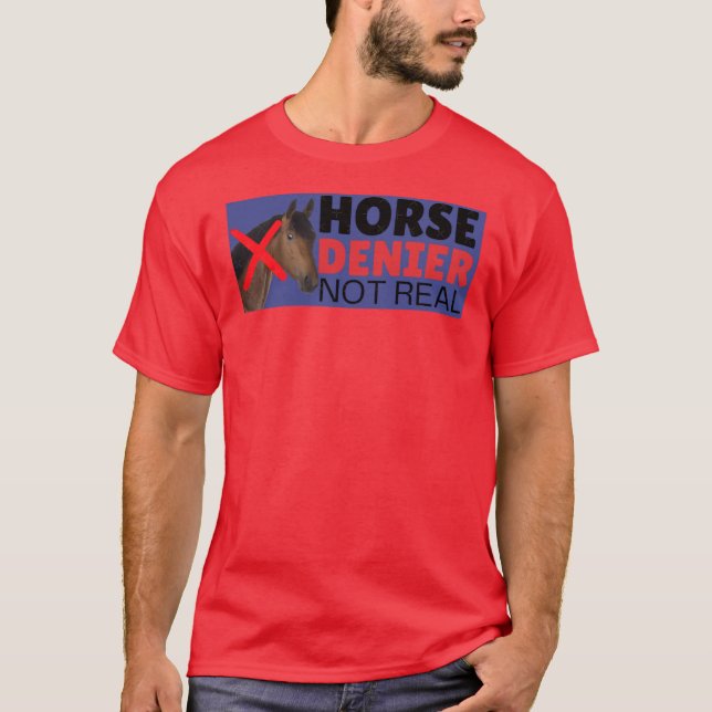 Pferd DENIERhey sind nicht echt retro T-Shirt (Vorderseite)