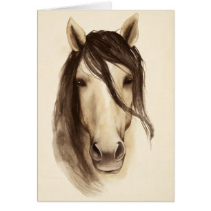 Pferd der Aquarell-Scheunen-Tier-