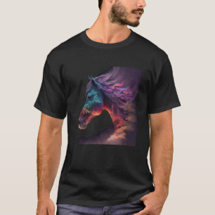 Pferd der nächtlichen Reittour Reiten Lo T-Shirt