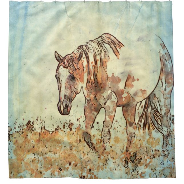 Pferd des Kunst-Studio-12216 Duschvorhang (Vorderseite)