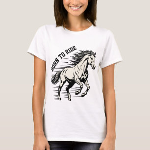 Pferd Design – Geboren zum Reiten Dynamische Illus T-Shirt