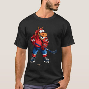 Pferd-Eishockeyspieler T-Shirt