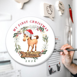 Pferd erster Weihnachtspferde Liebhaber Magnet