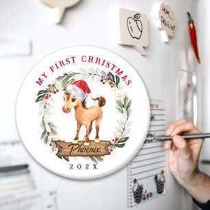 Pferd erster Weihnachtspferde Liebhaber Magnet