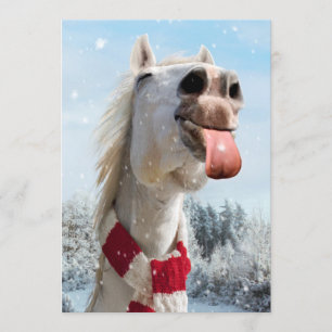 Pferd fängt Schneeflocken Einladung