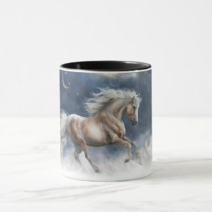 Pferd Fantasy Nacht Halbmond Vintage-Look Tasse
