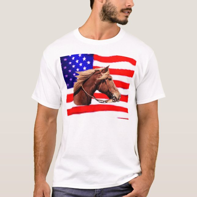 Pferd/Flagge T-Shirt (Vorderseite)