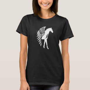 Pferd Flügel Vogel Hufeisen Dressur Galopp Sattel T-Shirt