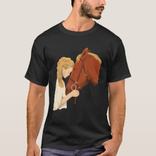 Pferd für Frauen & Mädchen Retro Vintag Niedlich T-Shirt