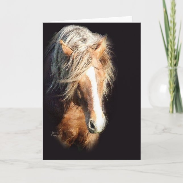 Pferd gegen Schwarzes Karte (Vorderseite)