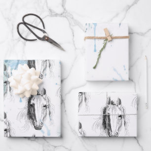 Pferd Geschenkpapier Set