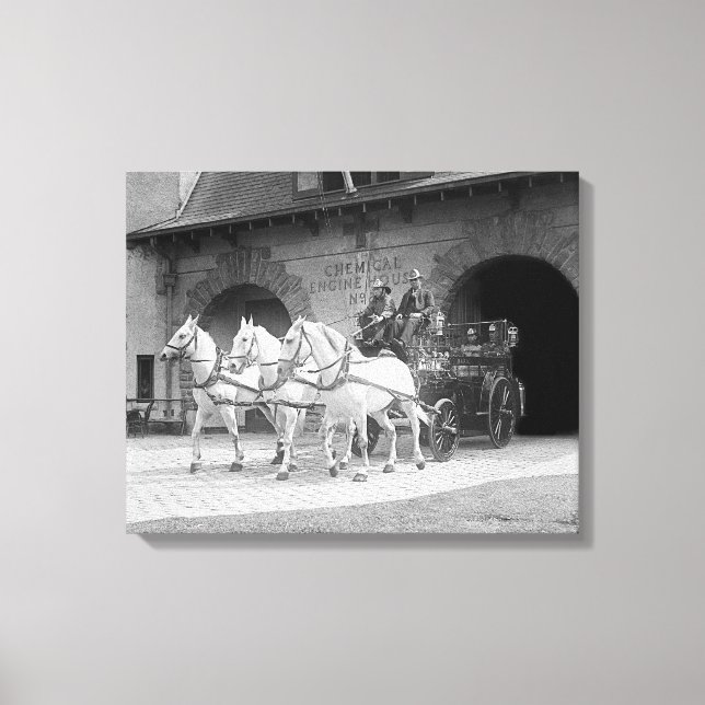 Pferd Gezeichnet Feuerwehrschiff, 1922 Leinwanddruck (Vorderseite)