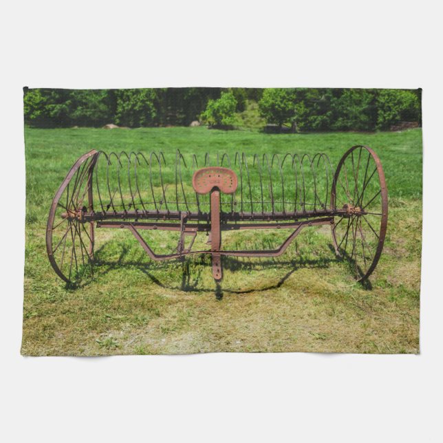 Pferd Gezeichnet Hay Rake Handtuch (Horizontal)
