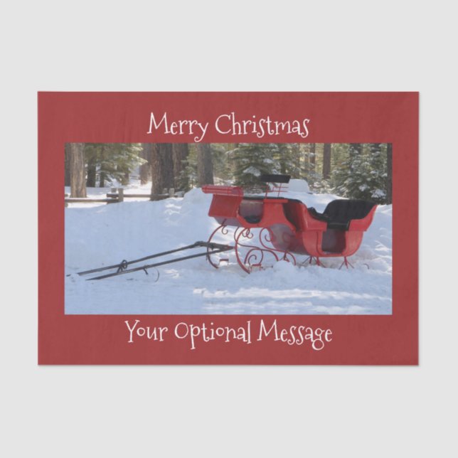 Pferd Gezeichnet Schlitten Seidenpapier (Vorderseite)