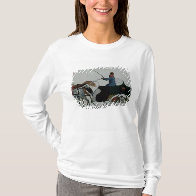 Pferd gezeichneter Sleigh T-Shirt (Vorderseite)