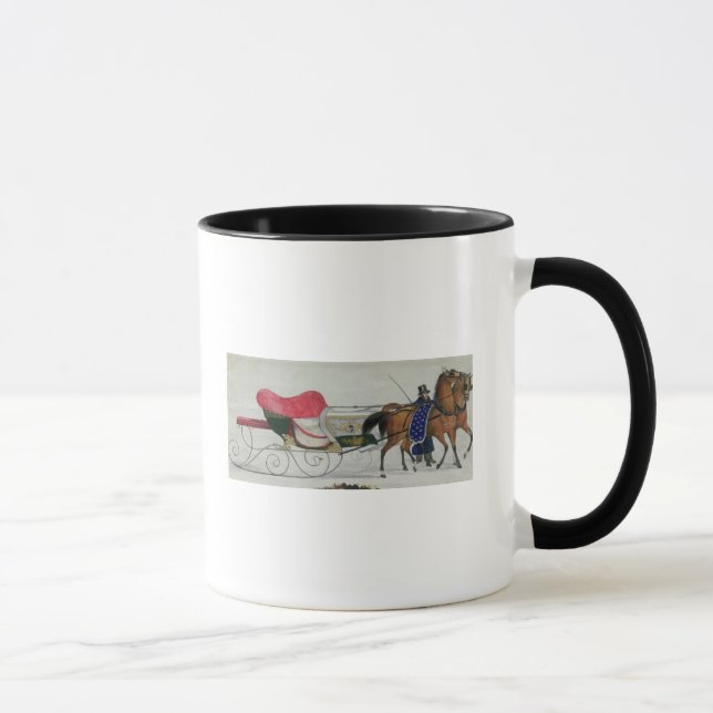 Pferd gezeichneter Sleigh Tasse (Rechts)