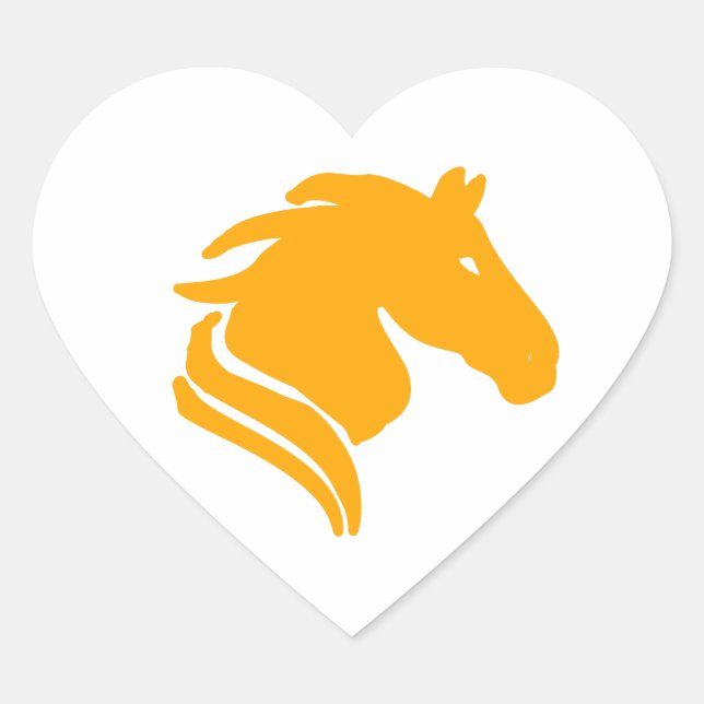 Pferd Gold Icon Herz Sticker – Minimale Ästhetik (Vorderseite)