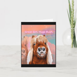 Pferd Großes Mädchen Riesiger Busch Karte