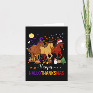 Pferd Halloween Erntedank Weihnachten Happy Hallo Karte