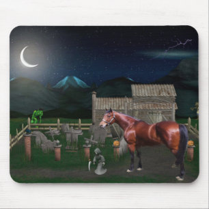 Pferd Halloween mit Ghoul-Freunden Mousepad