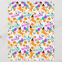 Pferd Halloween Scrapbook Paper in White
