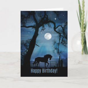 Pferd Happy Birthday Card, Wünsche verwirklichen Karte