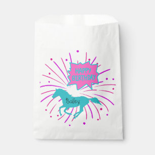Pferd Happy Birthday Pink Lila Türkis Geschenktütchen